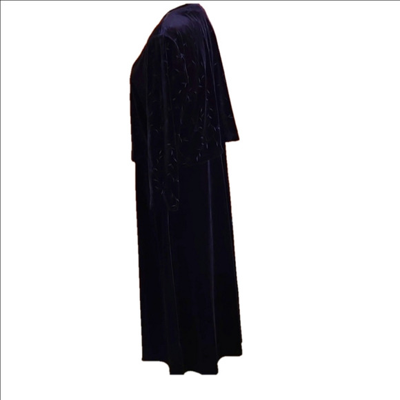 VTG 80's Talbots Blue Velvety Velour Maxi Dress with Jacket Women size M petite - Picture 3 of 15